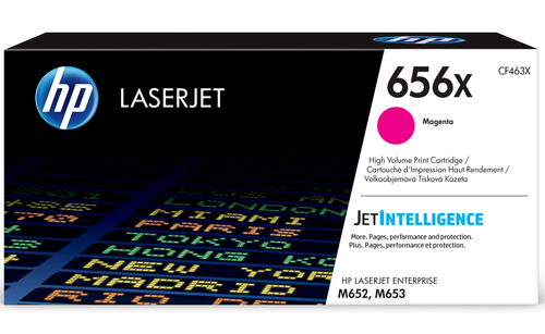 HP 656X Magenta High Yield Toner 22K pages for HP Color LaserJet Enterprise M652/M653 - CF463X