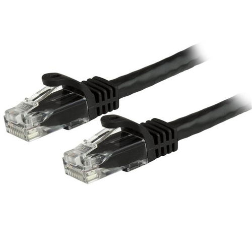 CABLE RED DE 30CM NEGRO CAT6 E  ETHERNET GIGABIT SIN ENGANCHES - N6PATCH1BK