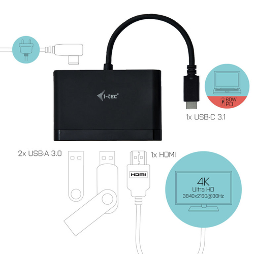 i-tec USB-C > HDMI PD/Data Travel adapter, afbeelding 3