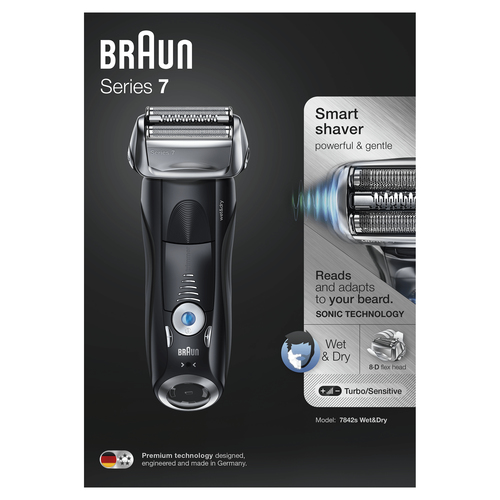 Braun Series 7 Electric Shaver For Men 7842s, With Travel Case – Black