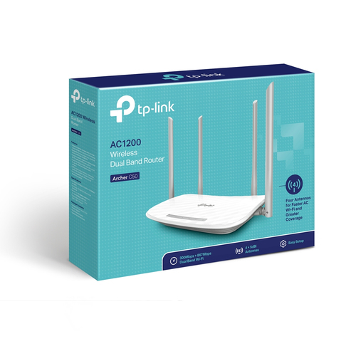 TP-Link Archer C50 WiFi Cable & Fibre Router - AC 1200, Dual-band, White - image 3
