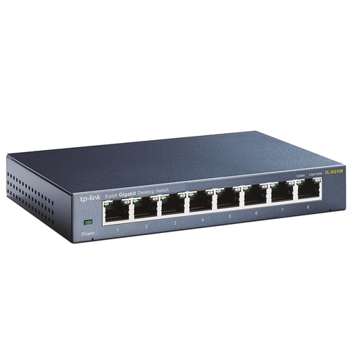 TP-Link TL-SG108 V3.0 Ne-valdomas Gigabit Ethernet (10/100/1000) Juoda