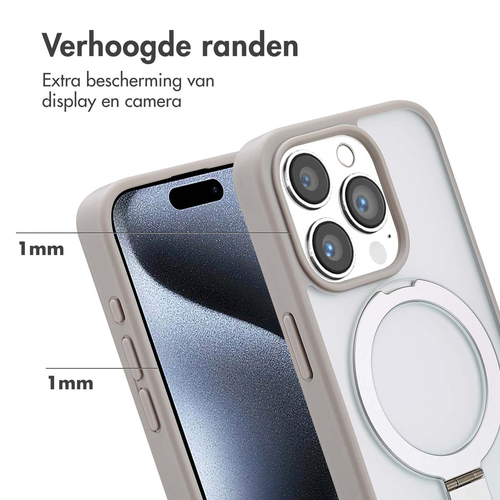 Accezz Ring Stand Backcover met MagSafe iPhone 15 Pro - Grey, afbeelding 5