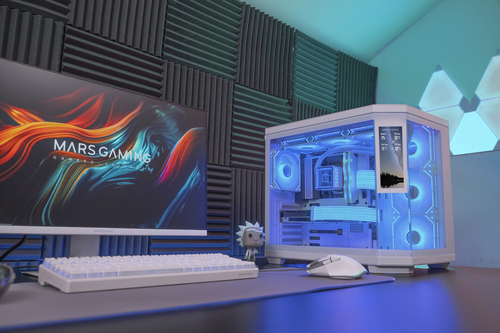 Mars Gaming MC3TCORELCDW computer case Midi Tower White – image 8