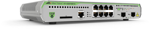 AT-GS970M/10-10 Switch Administrable CentreCOM GS970M Capa 3 de 8 Puertos 10/100/1000 Mbps 2 puertos SFP Gigabit AT-GS970M/10-10