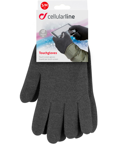 Cellularline Touchgloves - S/M Jutiklinio ekrano pirštinės Unisekso stiliaus Juoda