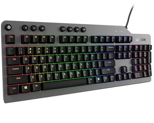 Lenovo Legion K500 teclado Juego USB QWERTY Inglés de EE. UU. Negro, Gris