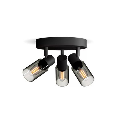 Philips Opbouwspot Palms - Zwart - 19,6cm - 3xe14