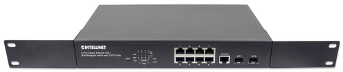 Switch INTELLINET  Administrable Gigabit Ethernet de 8 puertos PoE+ con 2 puertos