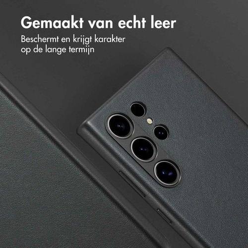 Accezz MagSafe Leather Backcover Samsung Galaxy S24 Ultra - Onyx Zwart, afbeelding 3