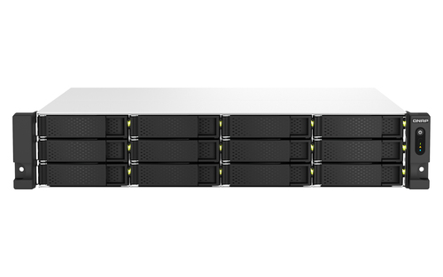QNAP TS-1264U-RP NAS Стойка (2U) Процессор Intel® Celeron® 8 GB DDR4 0 TB QNAP QTS Алюминий, Черный