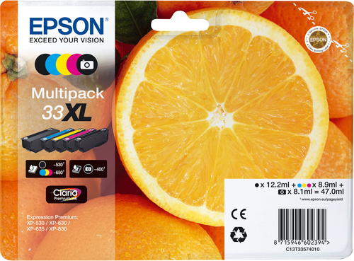 Epson 33XL Ink Cartridge Premium High Yield Oranges Cmyk/Photo Black - image 3