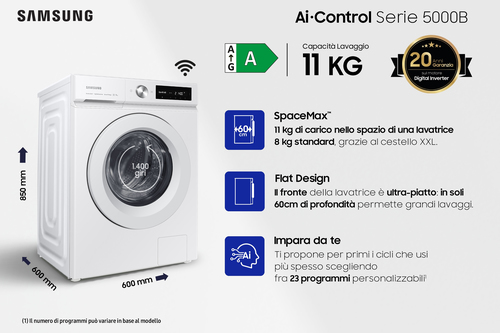 Samsung WW11BB504DTW washing machine Front-load – image 5