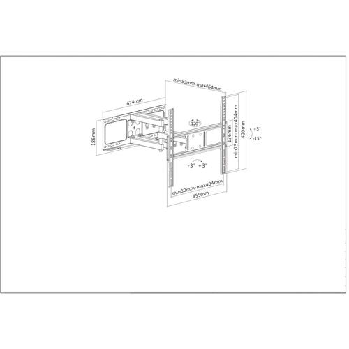 Soporte Universal de Pared para TV MANHATTAN con Movimiento Completo