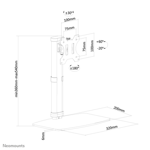 Neomounts 30  monitorarm wit FPMA-D890WHITE, afbeelding 9