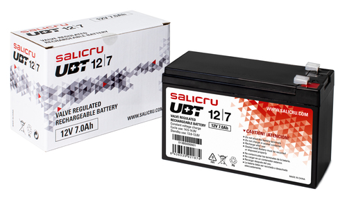 Salicru UBT 12/7. Tecnologia da bateria: Chumbo-ácido selado (VRLA), Voltagem da bateria: 12 V, Número de baterias incluíd