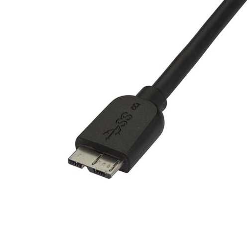 StarTech.com 2m 6ft Slim USB 3.0 A to Micro B Cable M/M - Mobile Charge Sync USB 3.0 Micro B Cable for Smartphones and Tablets (USB3AUB2MS) USB-kabel 2m Sort – billede 2
