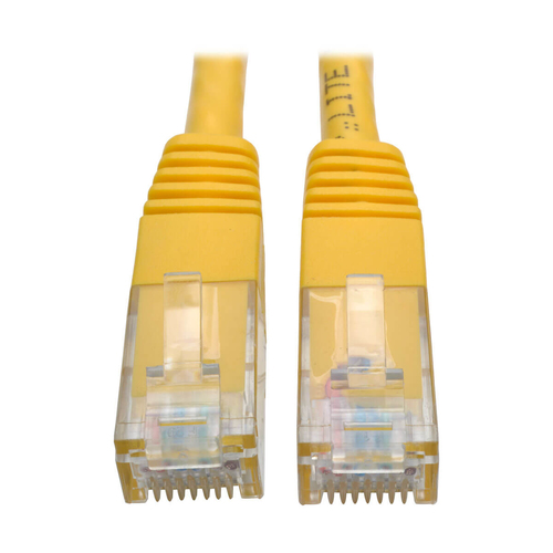 Tripp Lite 25ft Cat6 Gigabit Molded Patch Cable RJ45 MM 550MHz 24AWG Yellow 25' N200-025-YW UPC 037332201997 - N200-025-YW