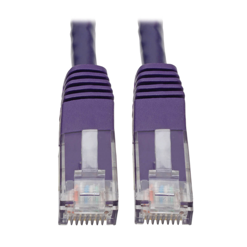 Tripp Lite Cat6 Cat5e Gigabit Cable de parche moldeado RJ45 MM 550MHz Púrpura 25ft 25 &#39; - N200-025-PU