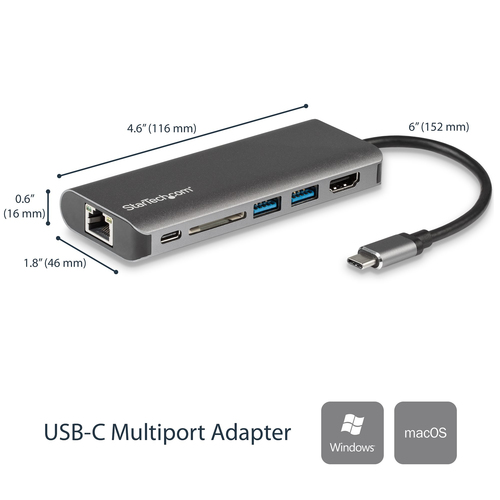 StarTech.com USB-C Multiport Adapter w/ SD Slot - PD, afbeelding 2