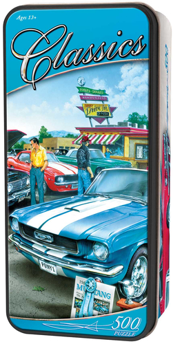 Tactic Classic Cars Tin Box 500 pcs Dėlionė 500 vnt Transporto priemonės