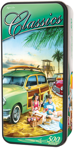 Tactic Classic Beach Wagon Party Tin Box 500 pcs Dėlionė 500 vnt Transporto priemonės