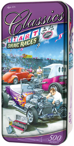 Tactic Classic DragRaces Tin Box 500 pcs Dėlionė 500 vnt Transporto priemonės