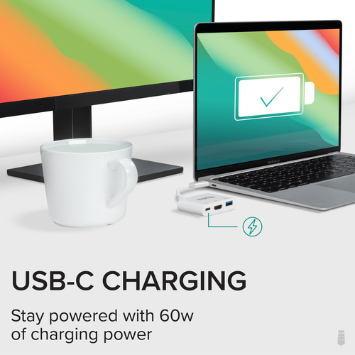 Plugable Technologies USB C to HDMI Multiport Adapter, Driverless 3-in-1 USB C Hub with 4K HDMI Output, USB 3.0 and USB-C Charging Port, Compatible with MacBook – image 4