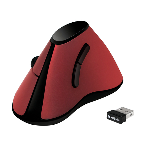Logilink muis Ergonomisch Vertical 5 toetsen 1000dpi rot