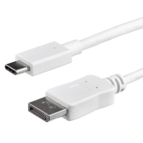 StarTechcom Cable de 1m USB-C a DisplayPort - Cable Adaptador de Vídeo USB Tipo C a DP - 4K 60Hz - Blanco - Adaptador de vídeo externo - STM32F072CBU6 - USB-C - DisplayPort - blanco - CDP2DPMM1MW