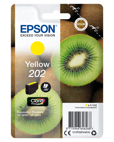 Epson 202 Kiwi Yellow Standard Capacity Ink Cartridge 4ml - C13T02F44010