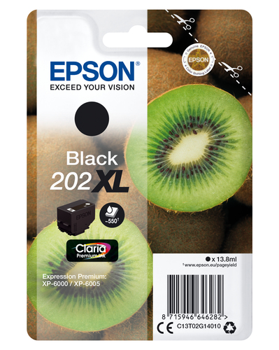 Epson 202XL Kiwi Black High Yield Ink Cartridge 14ml - C13T02G14010