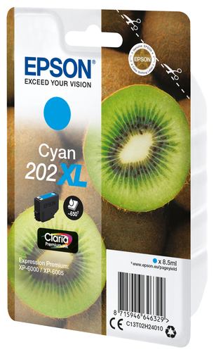 Epson 202XL Kiwi Cyan High Yield Ink Cartridge 8.5ml - C13T02H24010