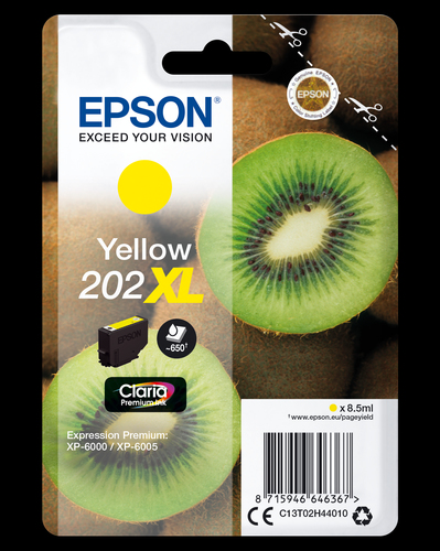 Epson 202XL Kiwi Yellow High Yield Ink Cartridge 8.5ml - C13T02H44010