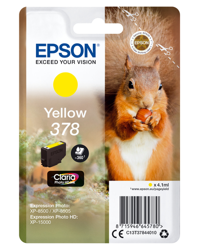Epson 378 Squirrel Yellow Standard Capacity Ink Cartridge 4ml - C13T37844010