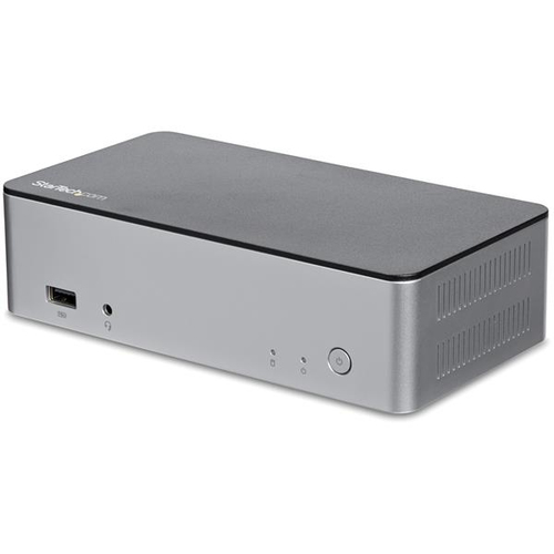 StarTechcom Docking Station USB Tipo C para Portátiles de 2 Puertos DisplayPort - Replicador de Puertos USBC con Bahía SATA de 25 MST PD - Estación de conexión - USB-C - 1GbE - 60 vatios - MST30C2HDPPD