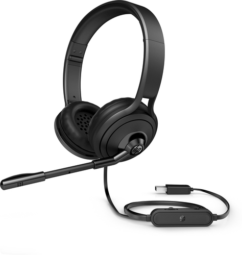 HP 500 Austiņas Vadu Birojs / zvanu centrs USB Type-A Melns