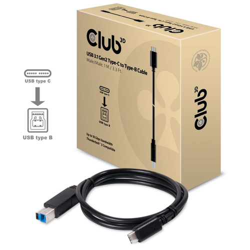 Club 3D USB-C 3.2 Gen 2 naar USB-B kabel, afbeelding 2