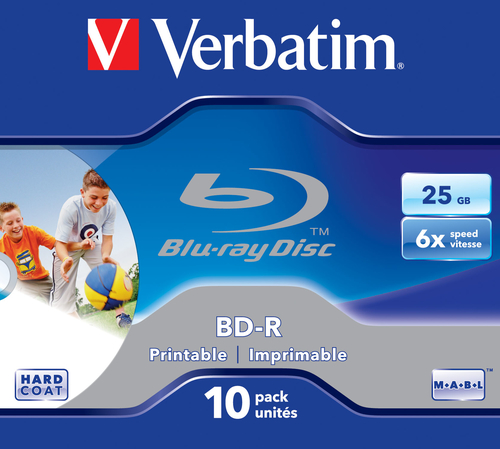 Verbatim BD-R SL 25GB 6x Printable 10 Pack Jewel Case 10 Stück(e)
