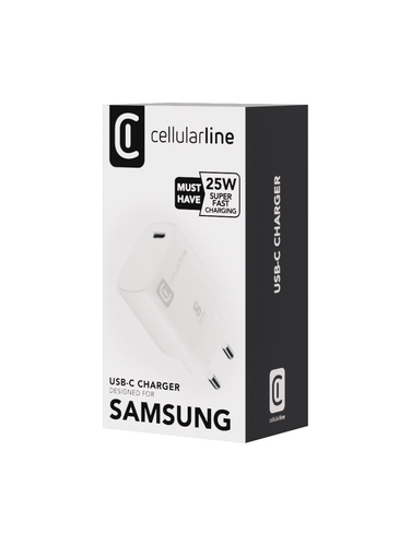 Cellularline 8018080457081 Смартфон, Универсальная Белый Кабель переменного тока Быстрая зарядка Для помещений