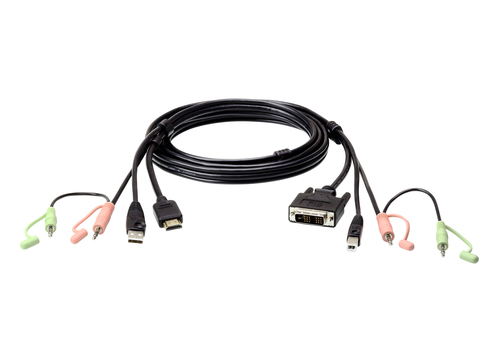 6 USB HDMI TO DVI-D KVM CABLE WITH AUDIO