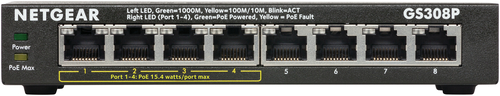 NETGEAR GS308P Unmanaged Gigabit Ethernet (10/100/1000) Power over Ethernet (PoE) Black – image 3