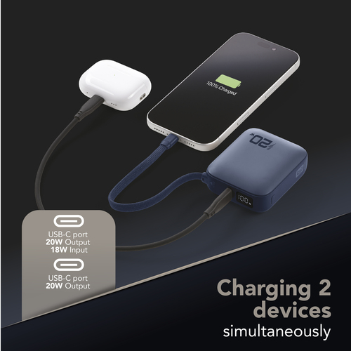Cellularline POCKET POWER BANK 10000 mAh 20W USB-C PORT BLUE – image 3