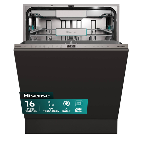 Hisense UV Clean HV693A60UVADUK Full-size Fully Integrated WiFi-enabled Dishwasher, White - image 1
