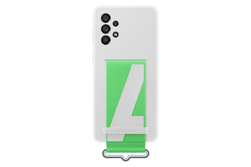 Samsung Galaxy A73 5G Silicone Cover with Strap White – image 1