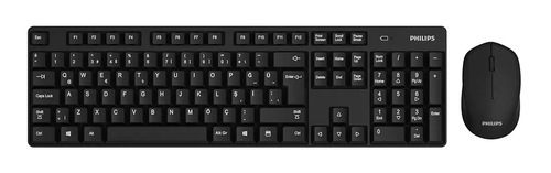 Philips 500 series SPT6501BB keyboard Mouse included Office RF Wireless Black