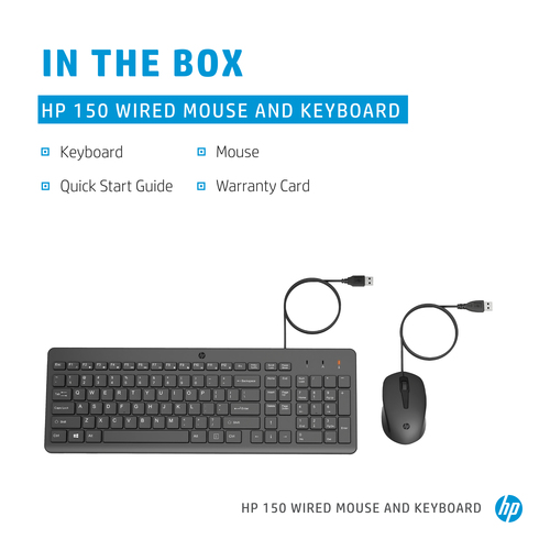 HP 150 Wired Mouse and Keyboard Combination – image 3