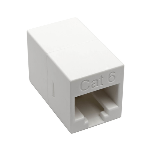 Acoplador de línea compacto compacto en línea de Tripp Lite Cat6 (RJ45 F / F), blanco, TAA - N234-001-WH