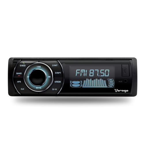 AUTOESTEREO VORAGO CAR-300/DESMONTABLE NEGRO/4X5WATTS FM-AM / BT / USB - CAR-300