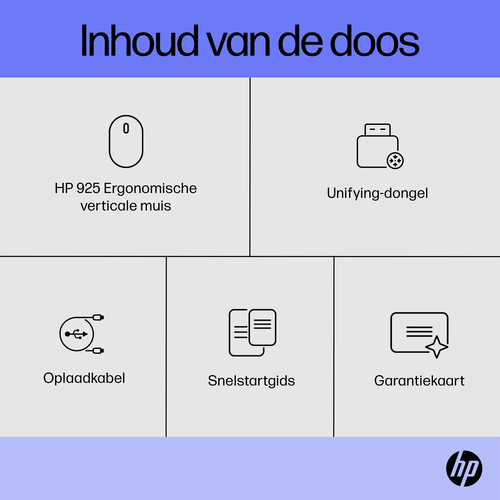 HP 925 - verticale muis - ergonomisch - 6 knoppen - draadloos - 2.4 GHz, Bluetooth 5.3 - draadloze ontvanger (USB) – Foto 3 van 11
